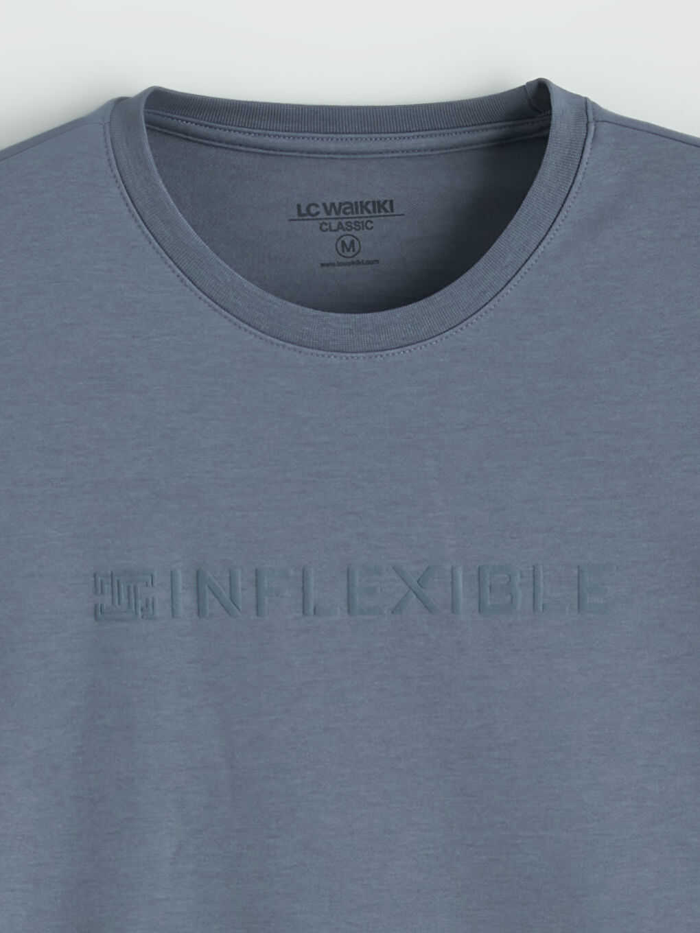 Mavi Bisiklet Yaka Baskılı Erkek Tişört-4