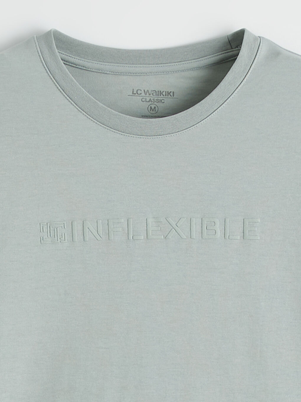 Yeşil Bisiklet Yaka Baskılı Erkek Tişört-1