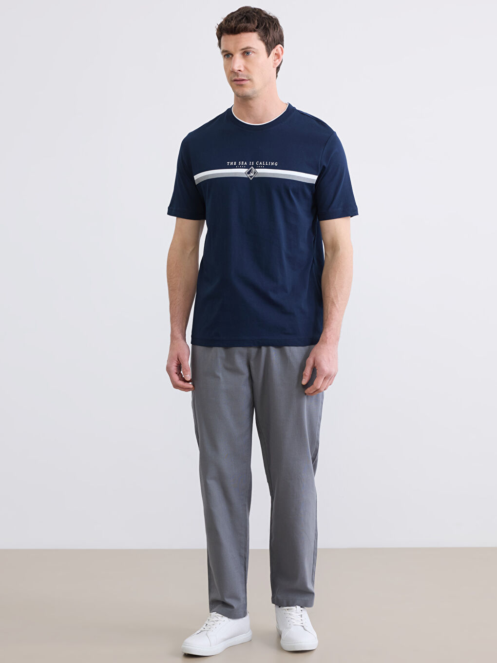 Crew Neck Printed Jersey Men's T-Shirt-1