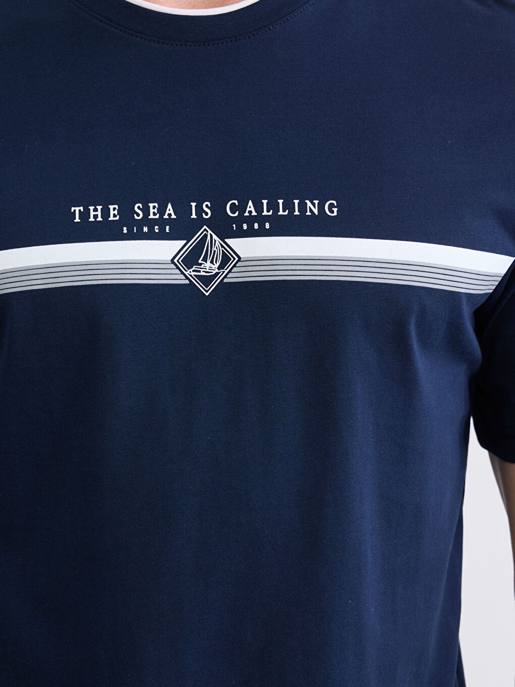 Crew Neck Printed Jersey Men's T-Shirt-2