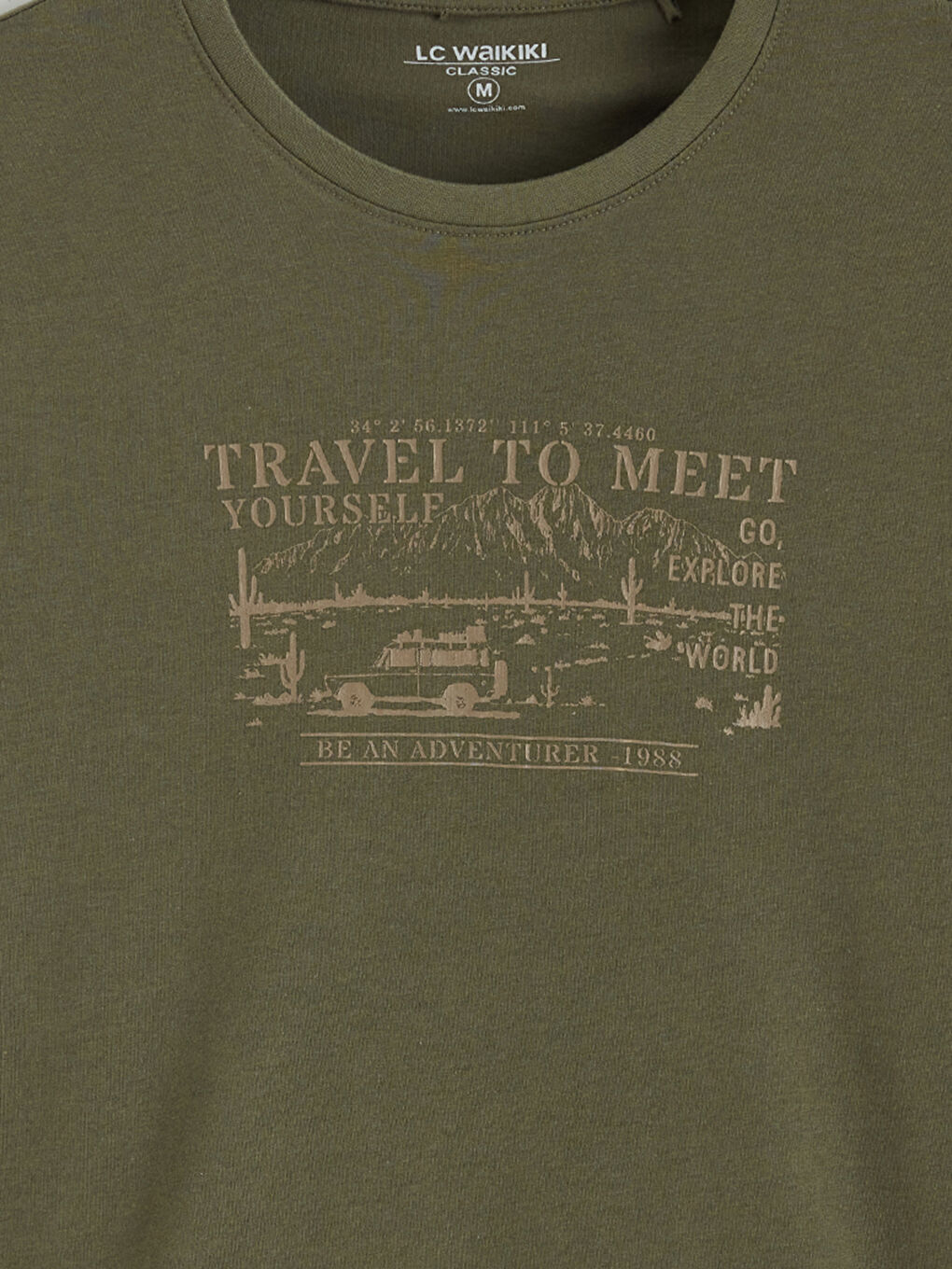 Plus Size Crew Neck Printed Cotton Men's T-Shirt-5