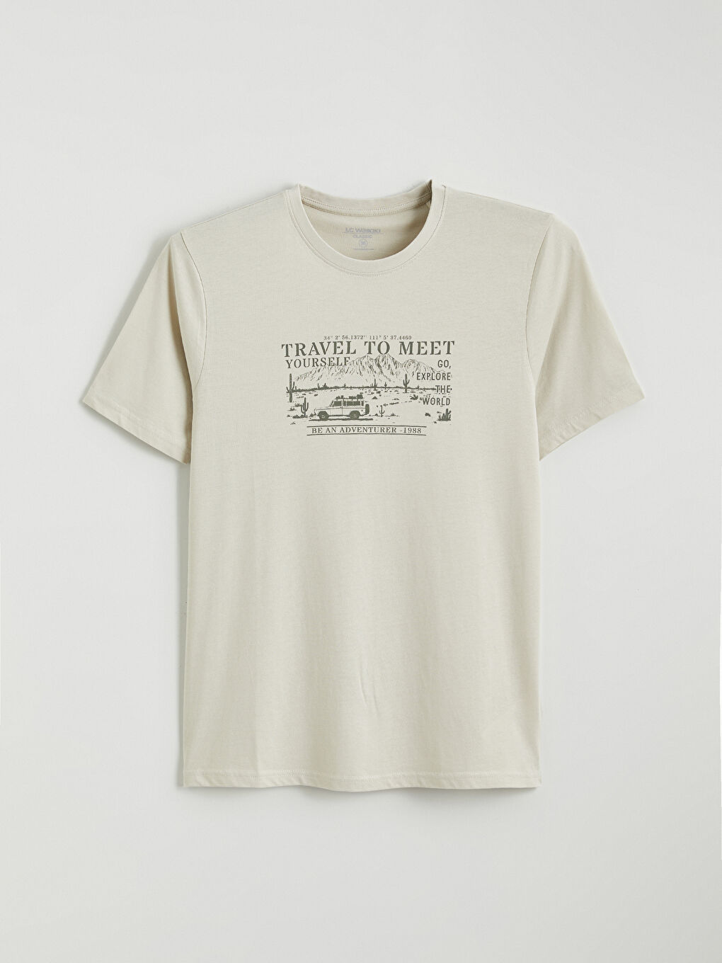 Übergröße Rundhalsausschnitt Bedrucktes Baumwoll-T-Shirt für Herren-4