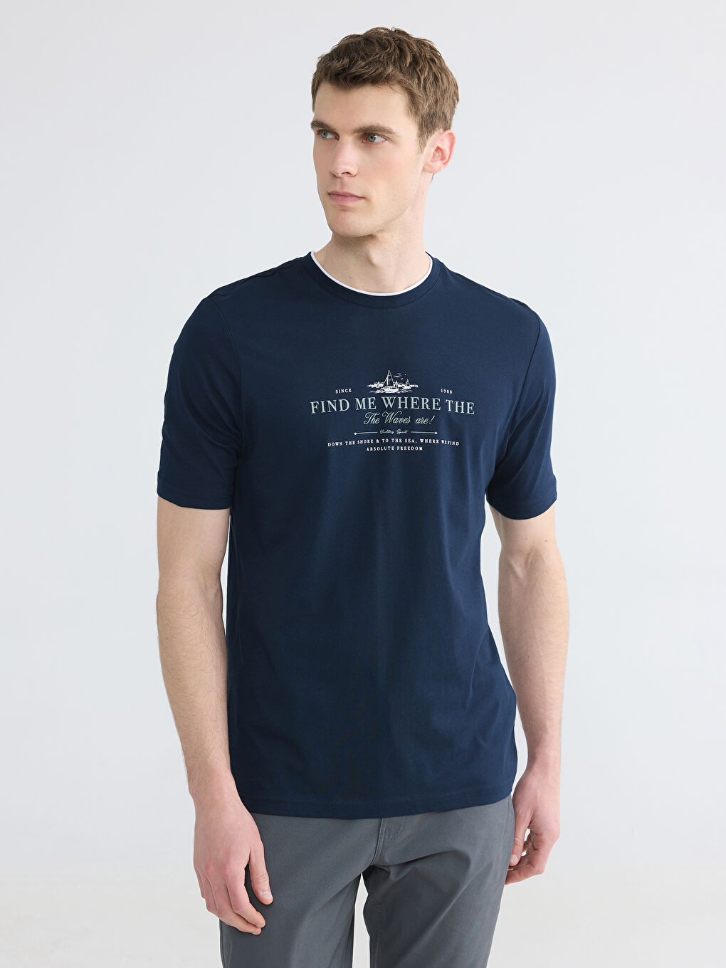 Crew Neck Printed Jersey Men's T-Shirt