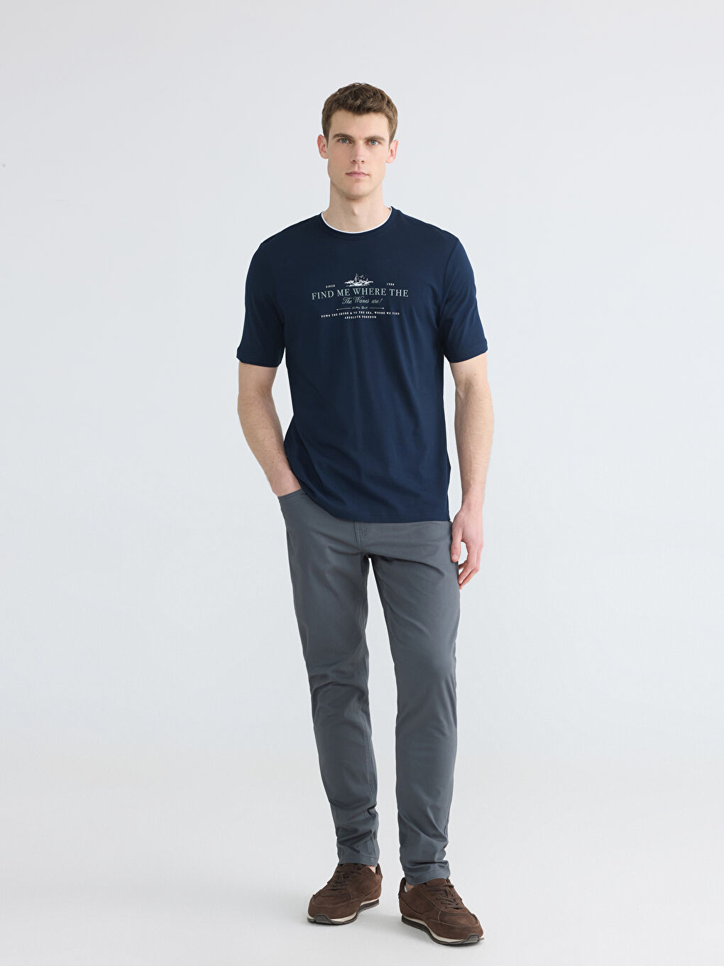 Crew Neck Printed Jersey Men's T-Shirt-1