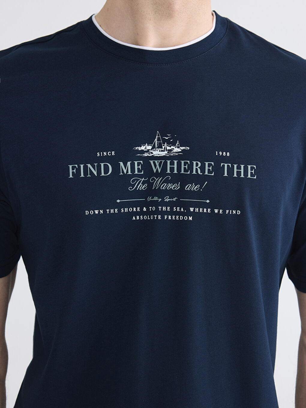 Crew Neck Printed Jersey Men's T-Shirt-2