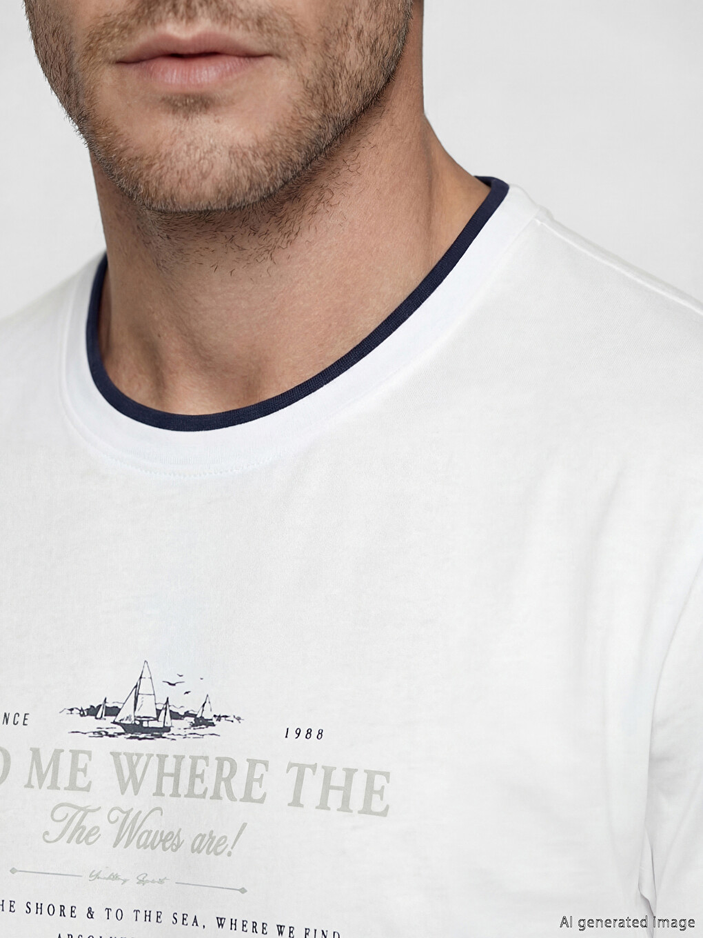 Crew Neck Printed Jersey Men's T-shirt-2