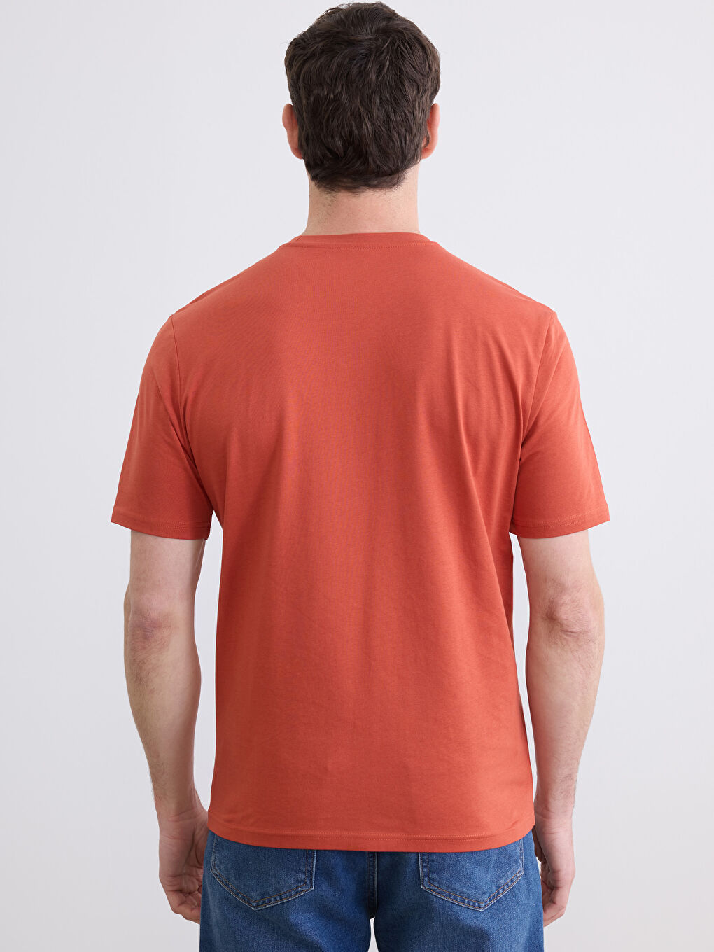 პლუს ზომის ბამბის მამაკაცის მაისური, მრგვალი ყელით და პრინტით-4