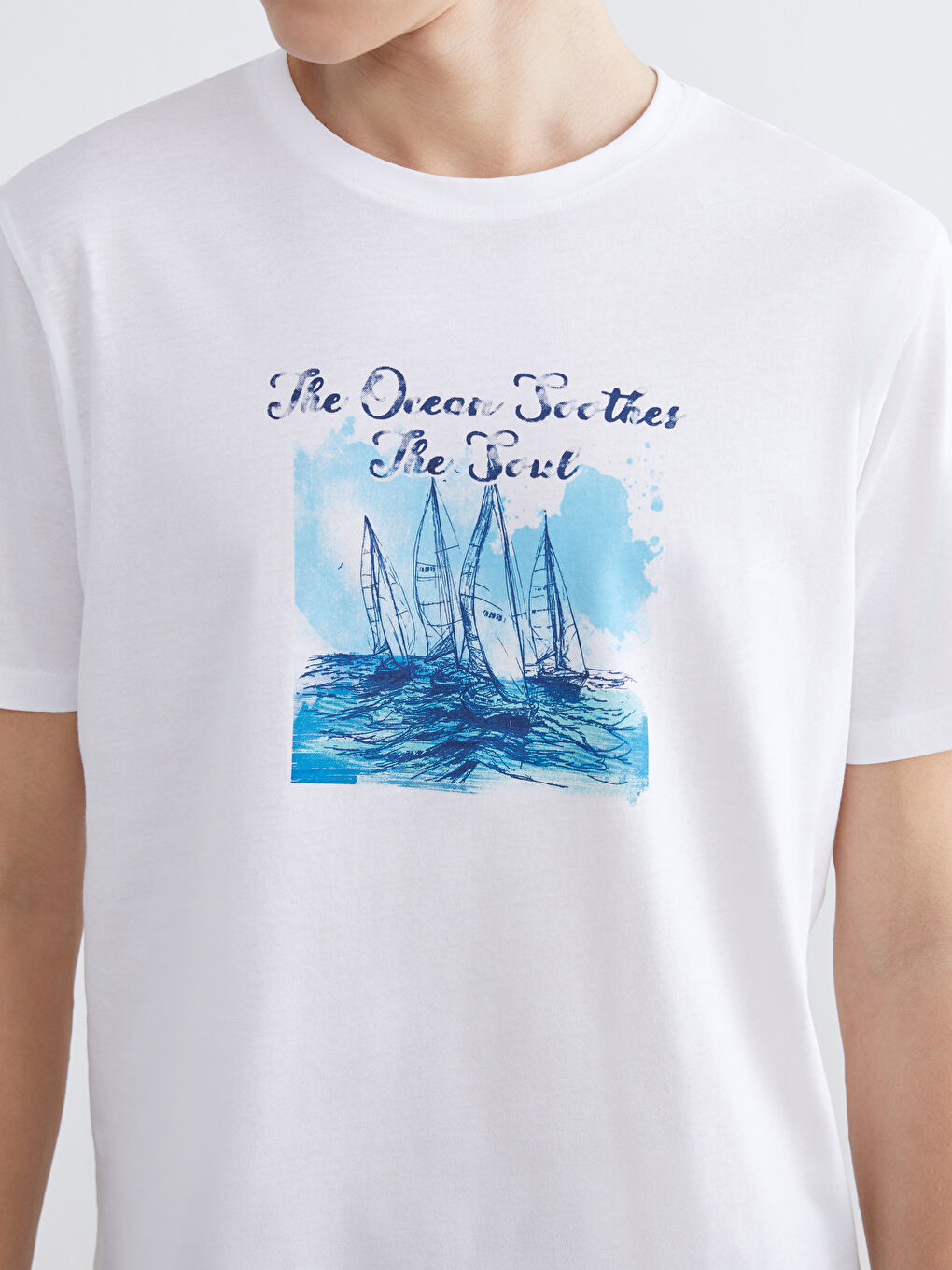 Plus Size Crew Neck Printed Cotton Men's T-Shirt-2