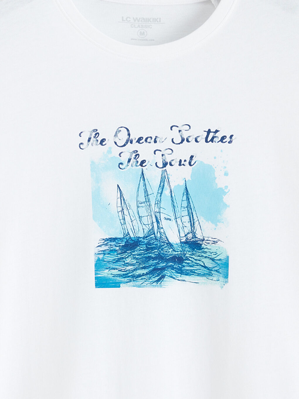 Plus Size Crew Neck Printed Cotton Men's T-Shirt-5