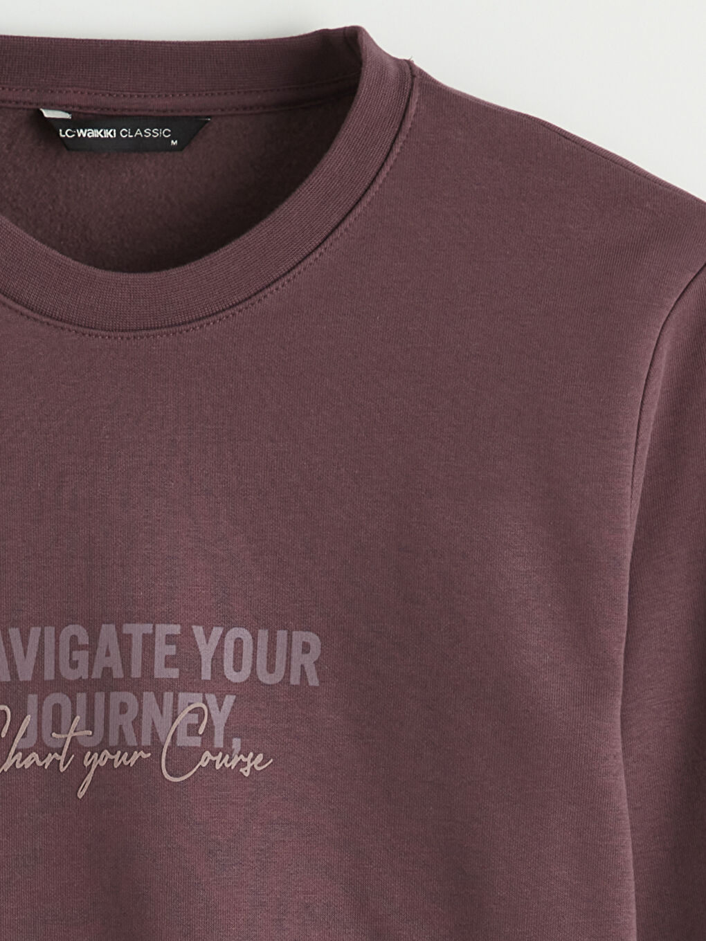 Mürdüm Bisiklet Yaka Baskılı Erkek Sweatshirt-6