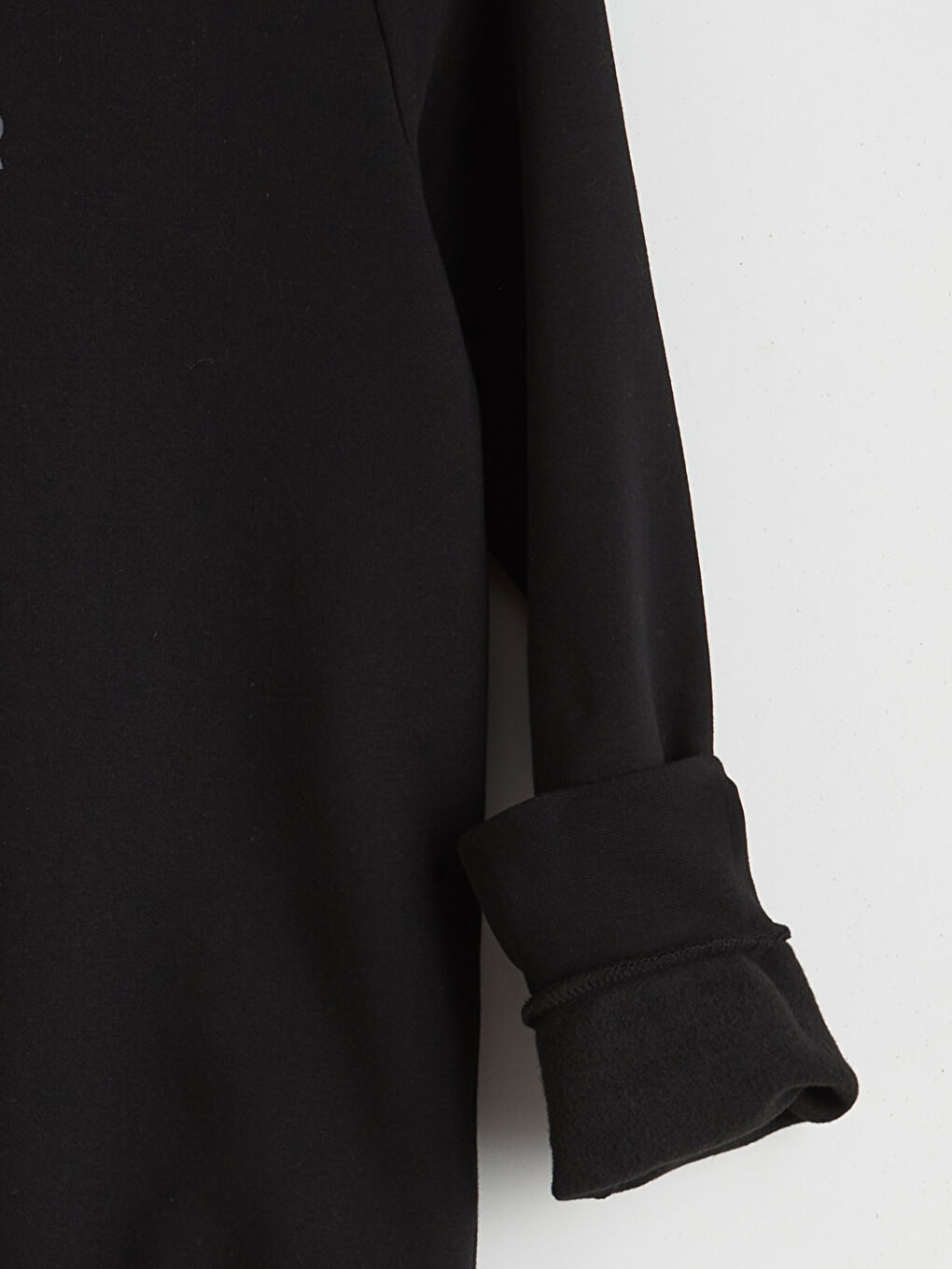 Siyah Bisiklet Yaka Baskılı Erkek Sweatshirt-5