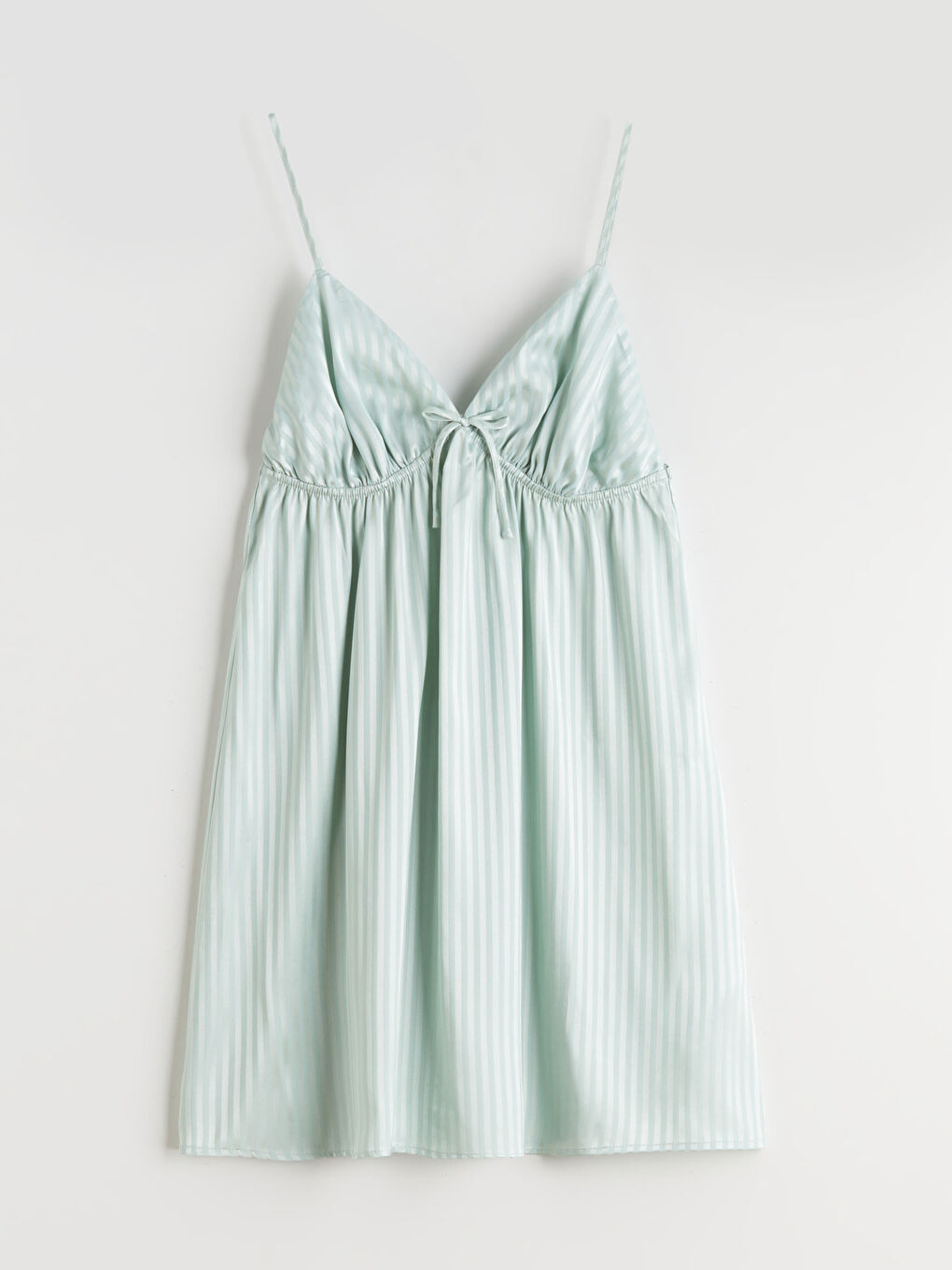 V Neck Striped Satin Women's Fantasy Nightdress-4