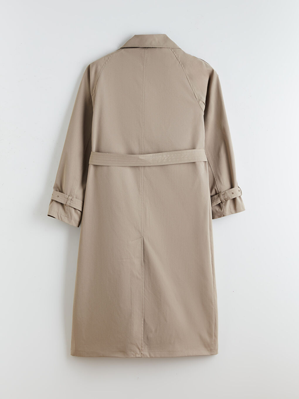 Haki Kruvaze Yaka Kadın Trençkot-6