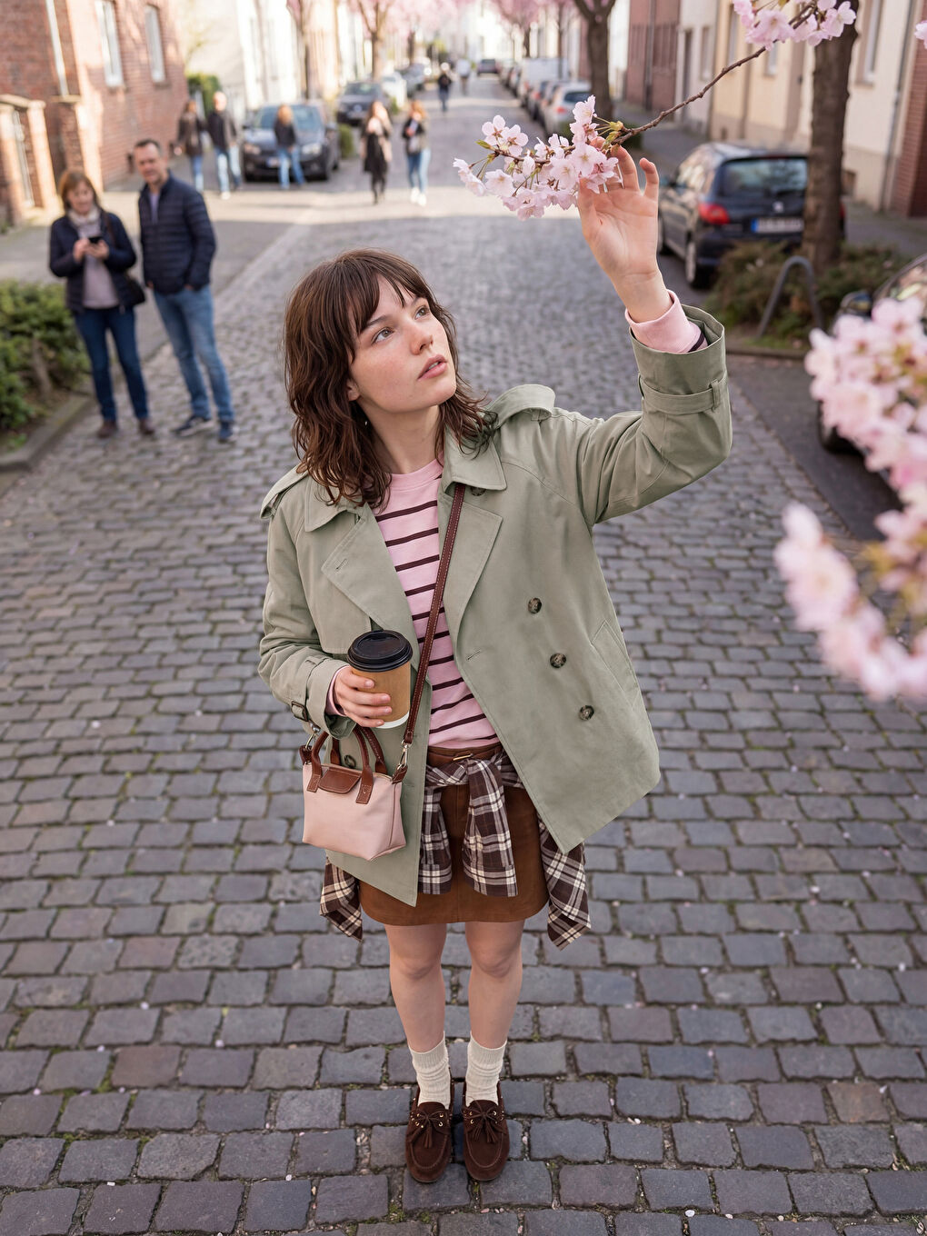 Haki Gömlek Yaka Oversize Kadın Trençkot