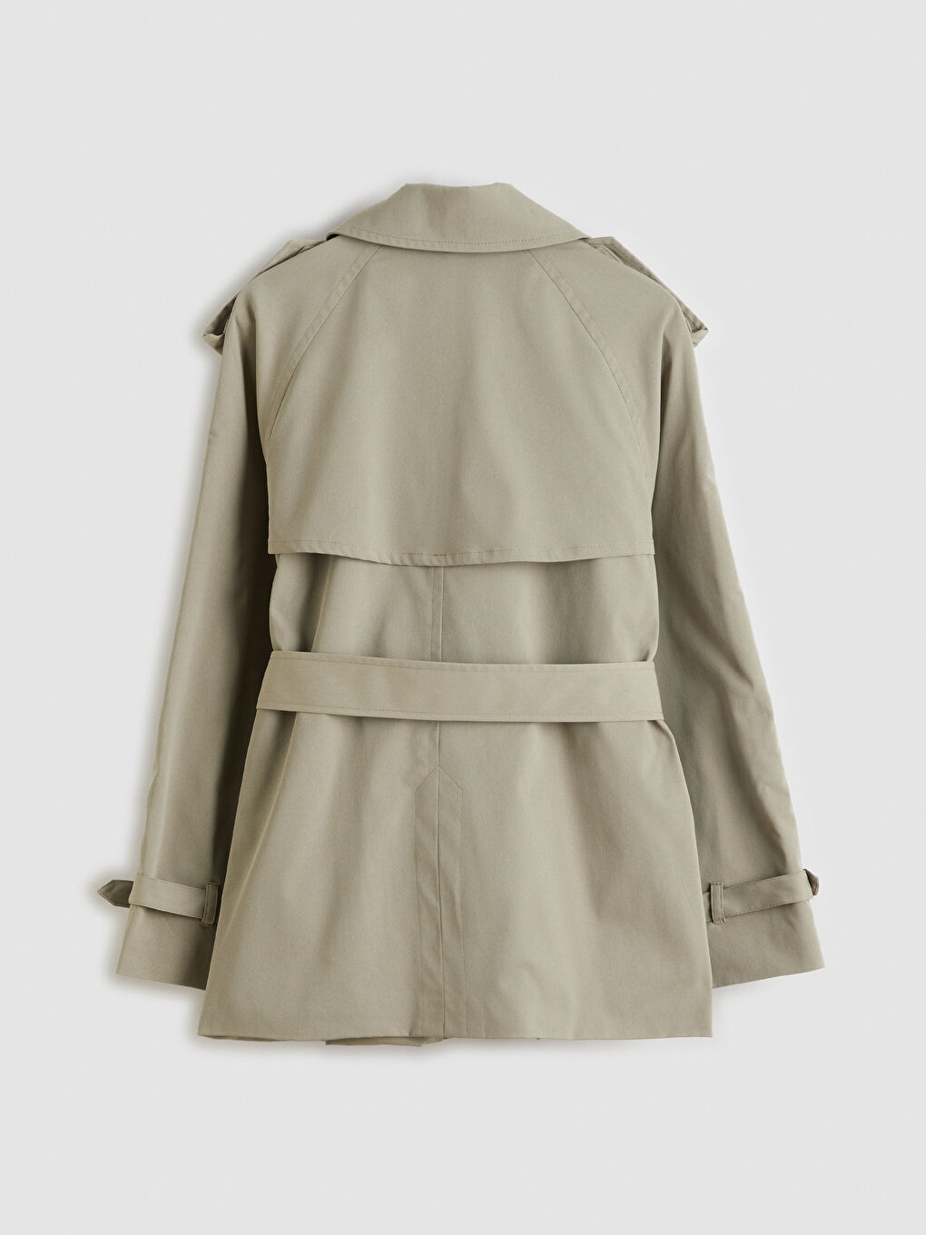 Haki Gömlek Yaka Oversize Kadın Trençkot-7