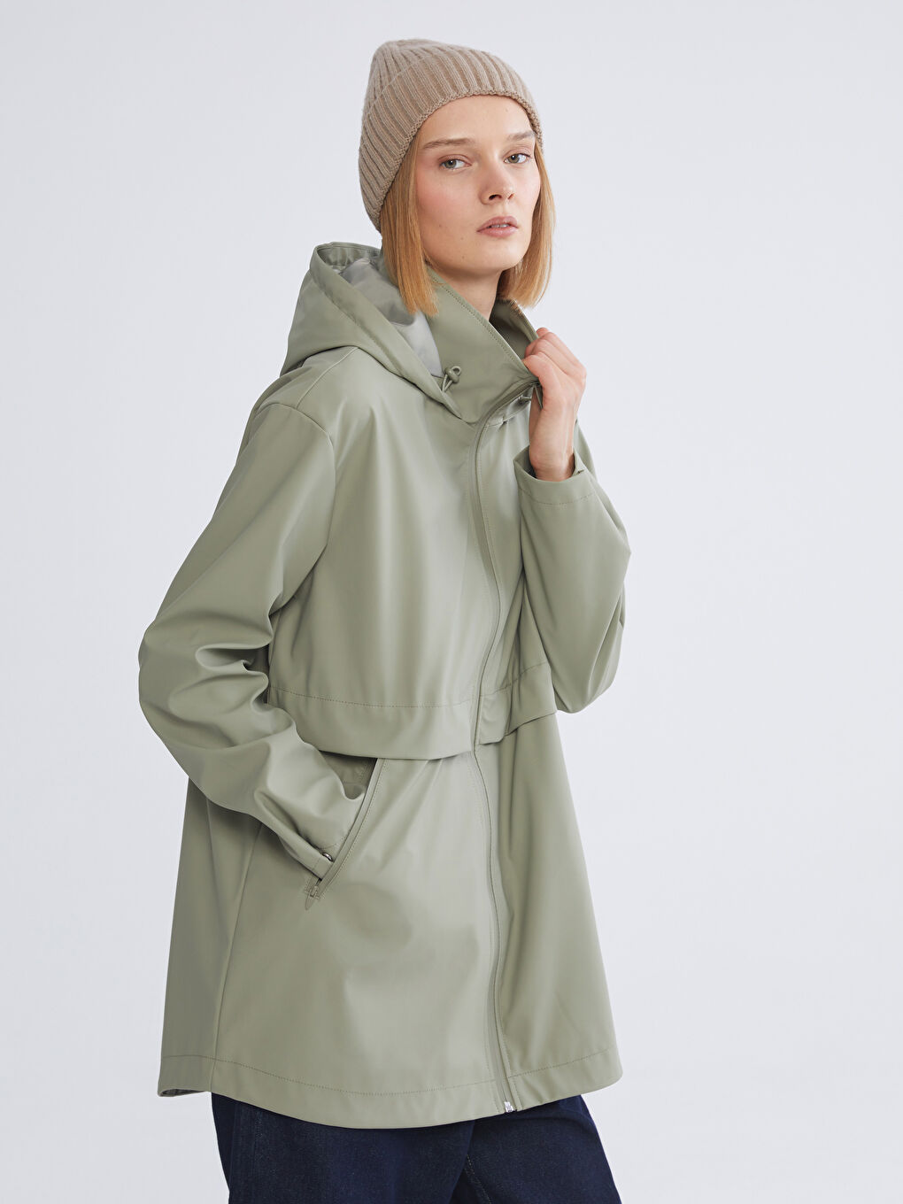 Oversized Hooded Raincoat for Women