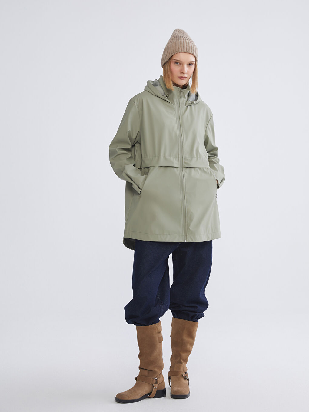 Oversized Hooded Raincoat for Women-1