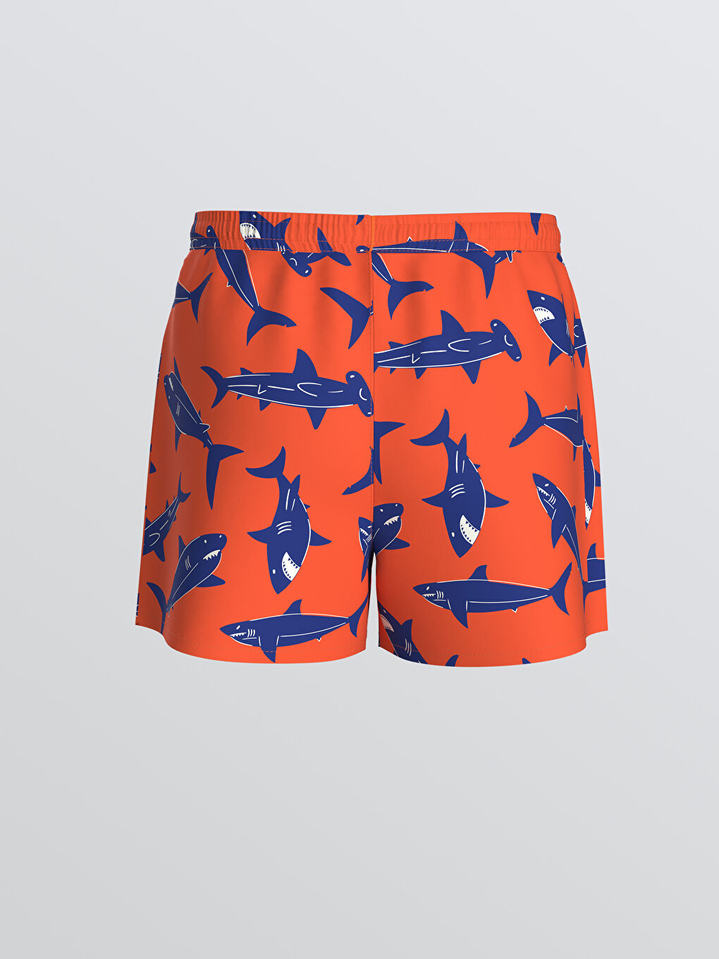 Turuncu Beli Lastikli Baskılı Erkek Çocuk Yüzme Şort-1