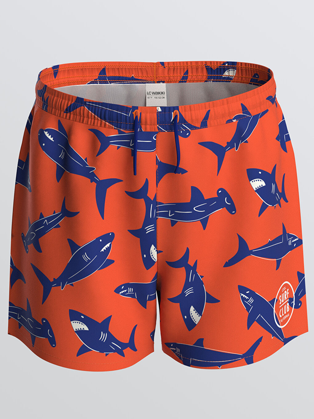 Turuncu Beli Lastikli Baskılı Erkek Çocuk Yüzme Şort-2