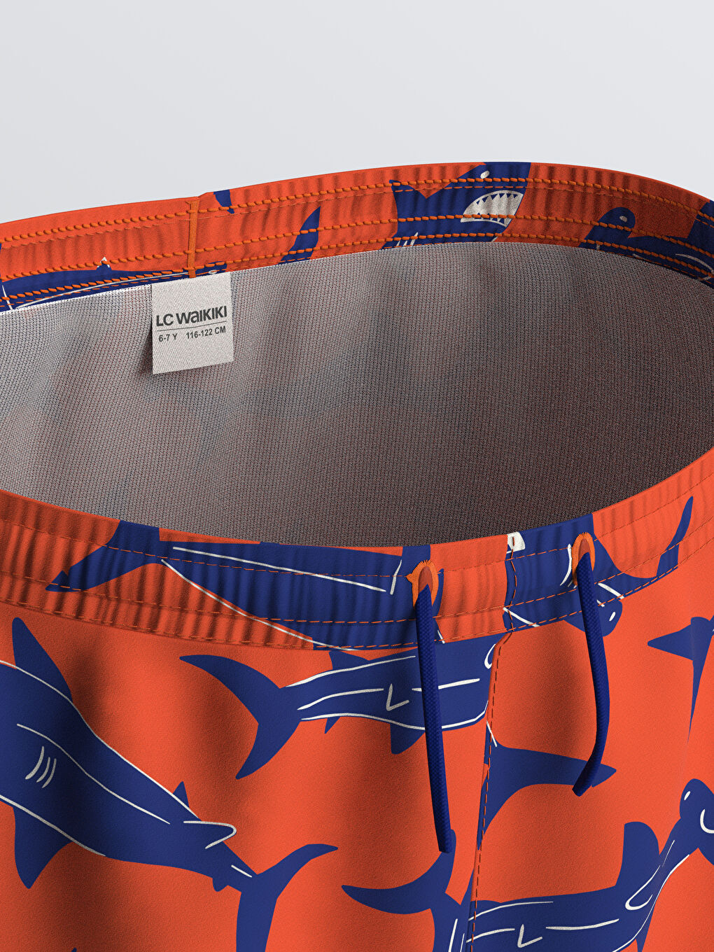 Turuncu Beli Lastikli Baskılı Erkek Çocuk Yüzme Şort-3