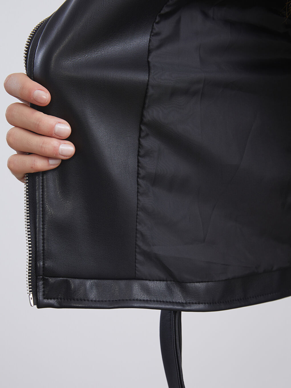 Women's Biker Jacket in Leather Look-3