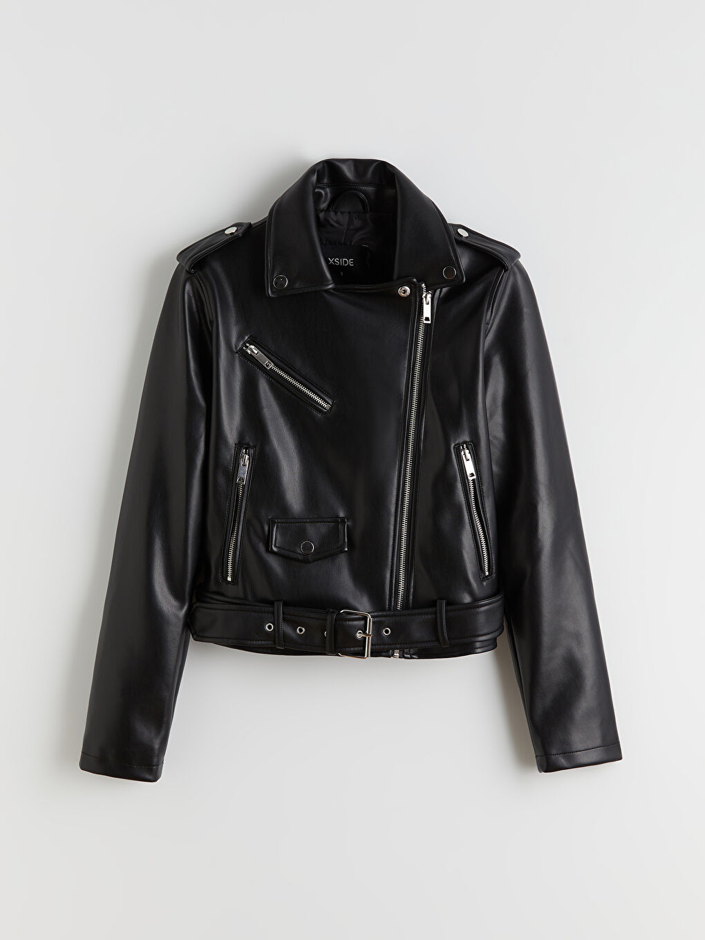 Women's Biker Jacket in Leather Look-5