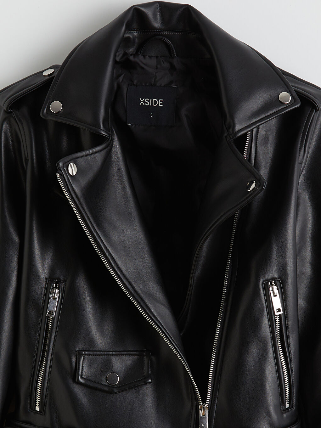 Women's Biker Jacket in Leather Look-6