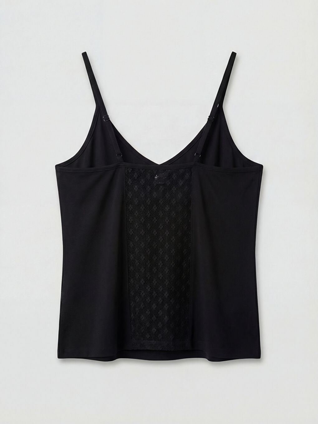 Siyah V Yaka İp Askılı Kadın Pijama Takım-2