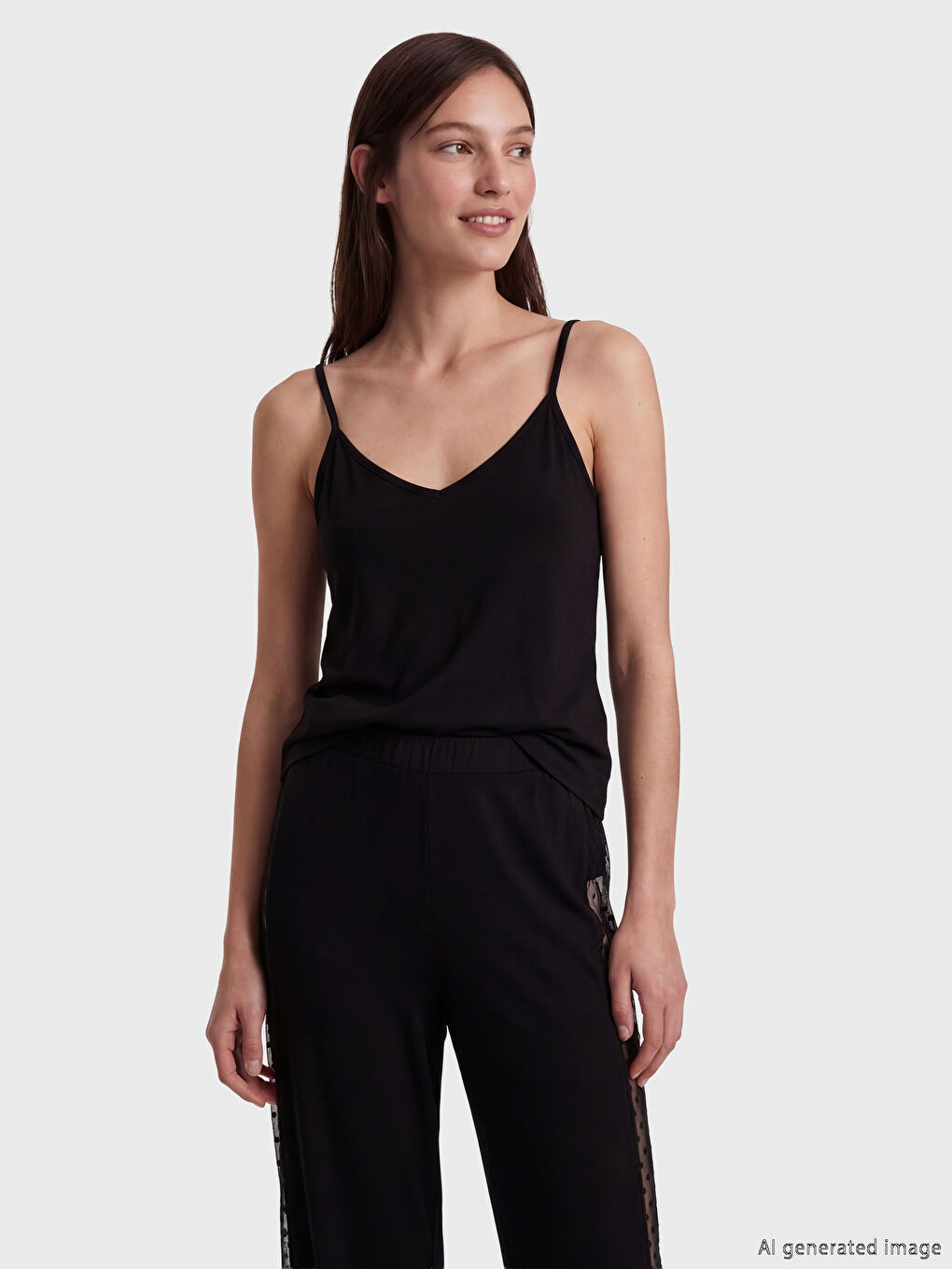 V Neck Strappy Women's Pyjamas Set-1