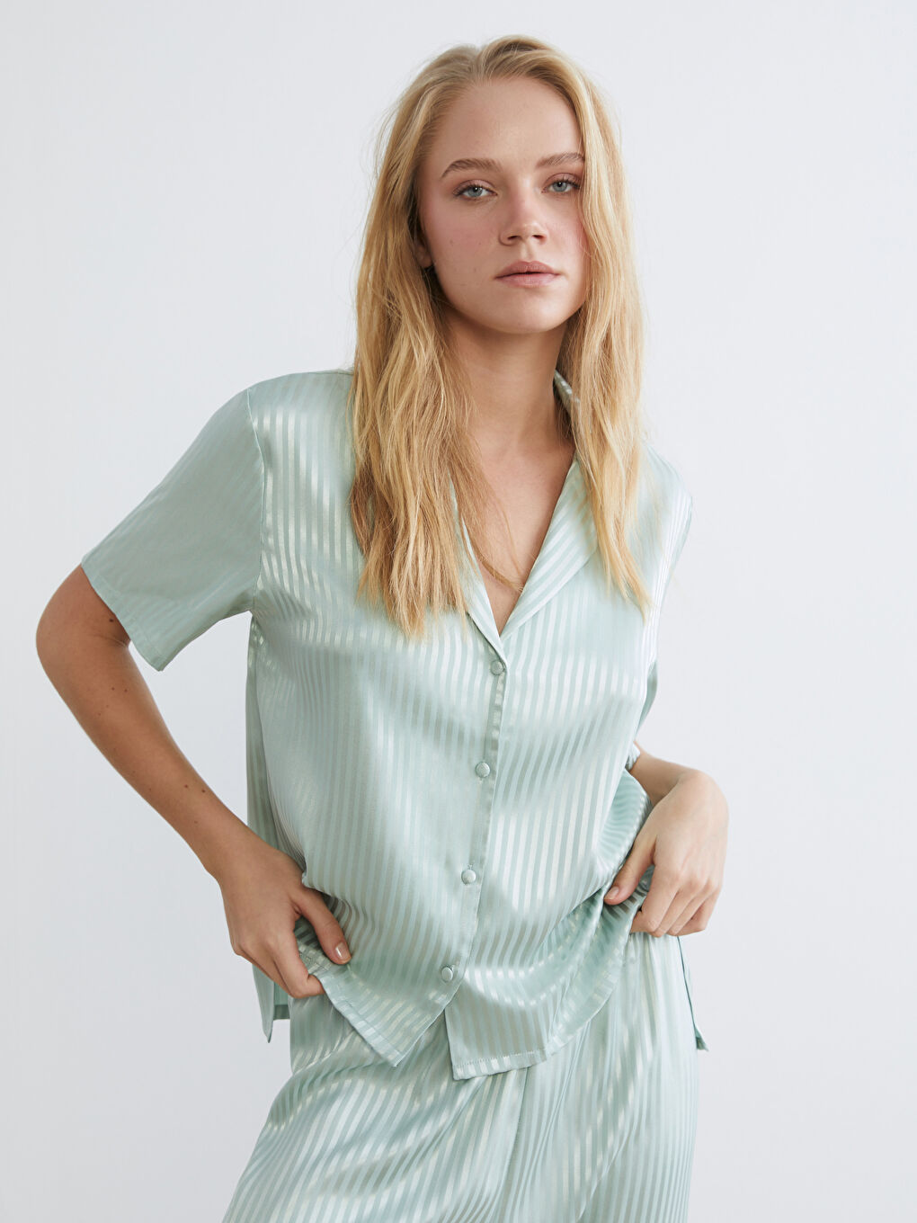 Женщины Зелёный Пижамный комплект-1