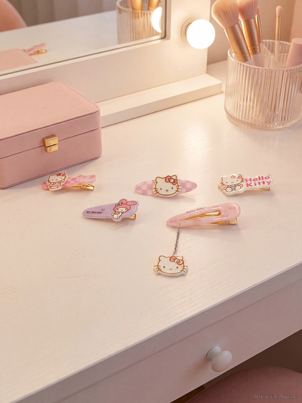Hello Kitty Printed Girl's Hair Clip 5-pack