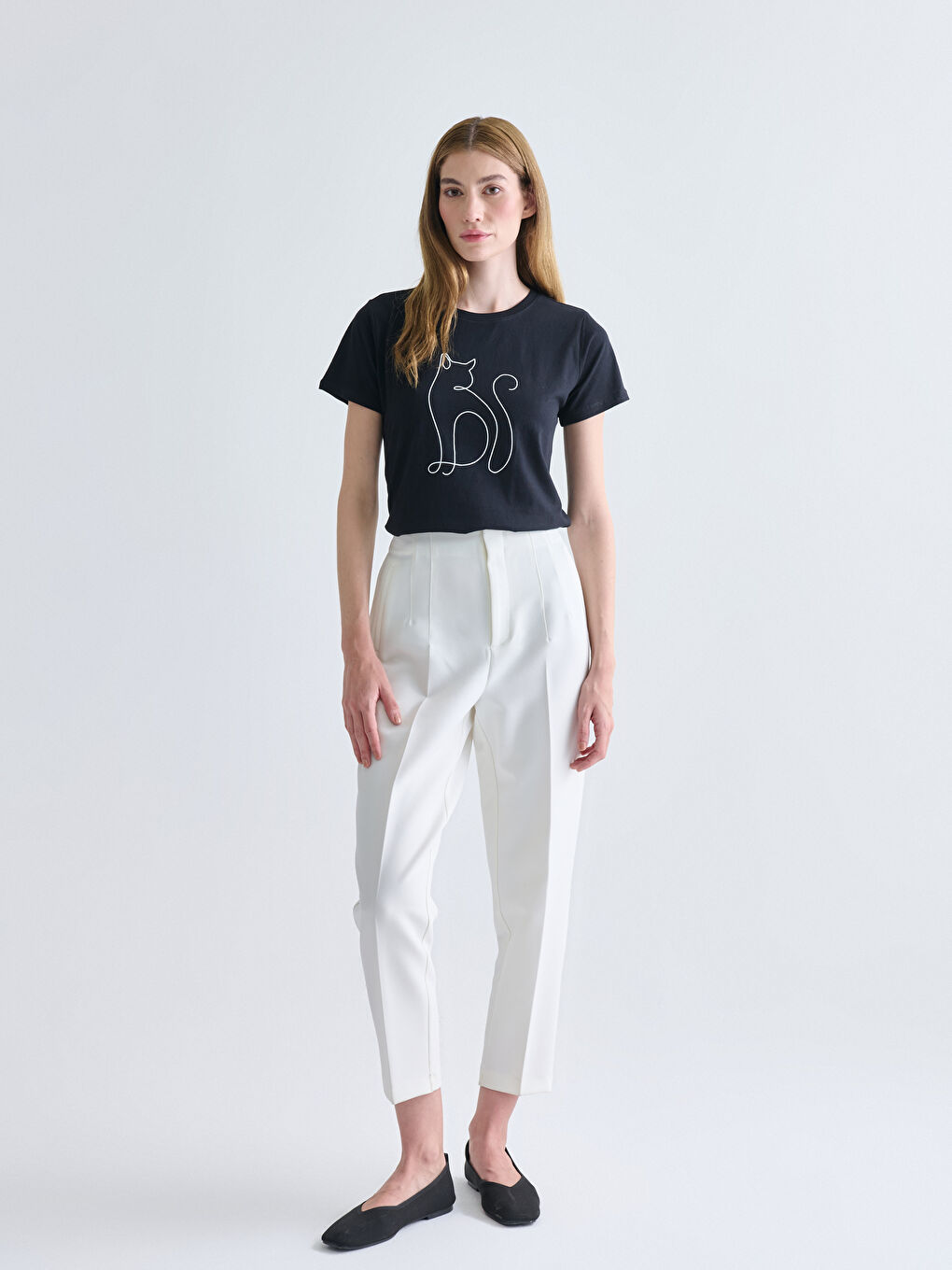 Әйелдер қара Футболка-1