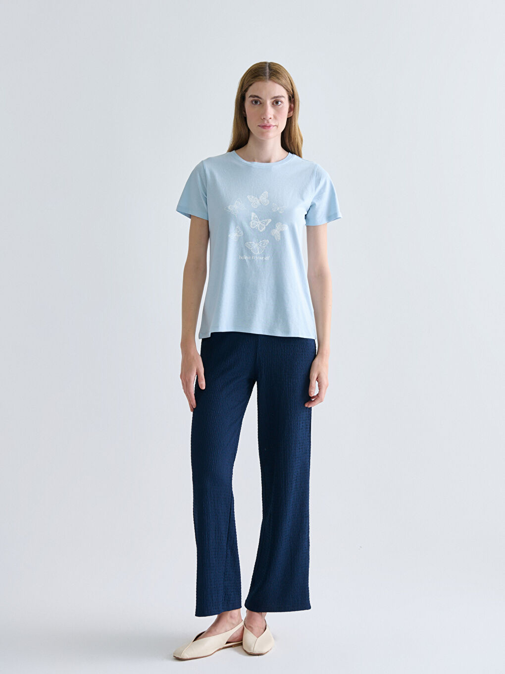 Әйелдер көгілдір Футболка-1