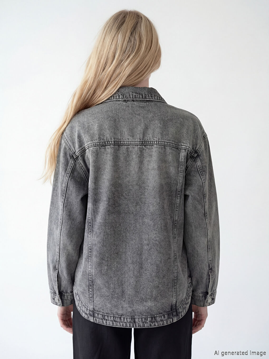 Woman GREY Denim Shirt-2