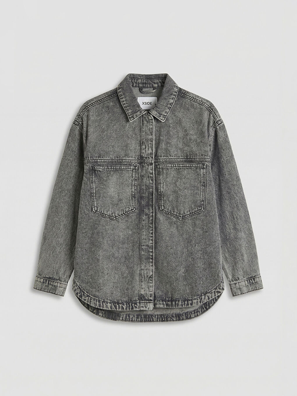 Woman GREY Denim Shirt-3