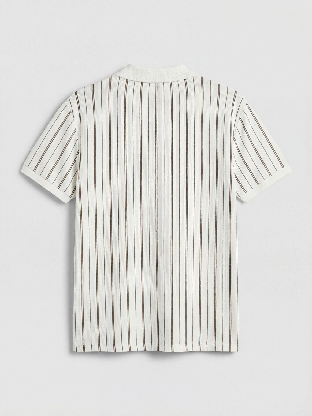 Bej Polo Yaka Çizgili Erkek Tişört		
-1