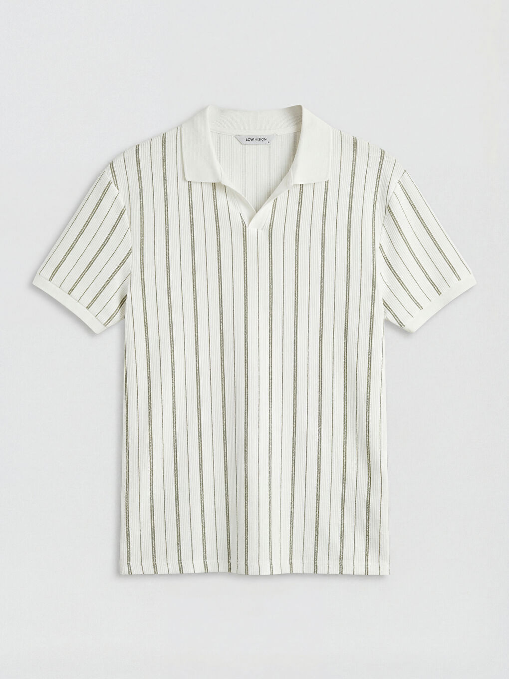 Yeşil Polo Yaka Çizgili Erkek Tişört		
