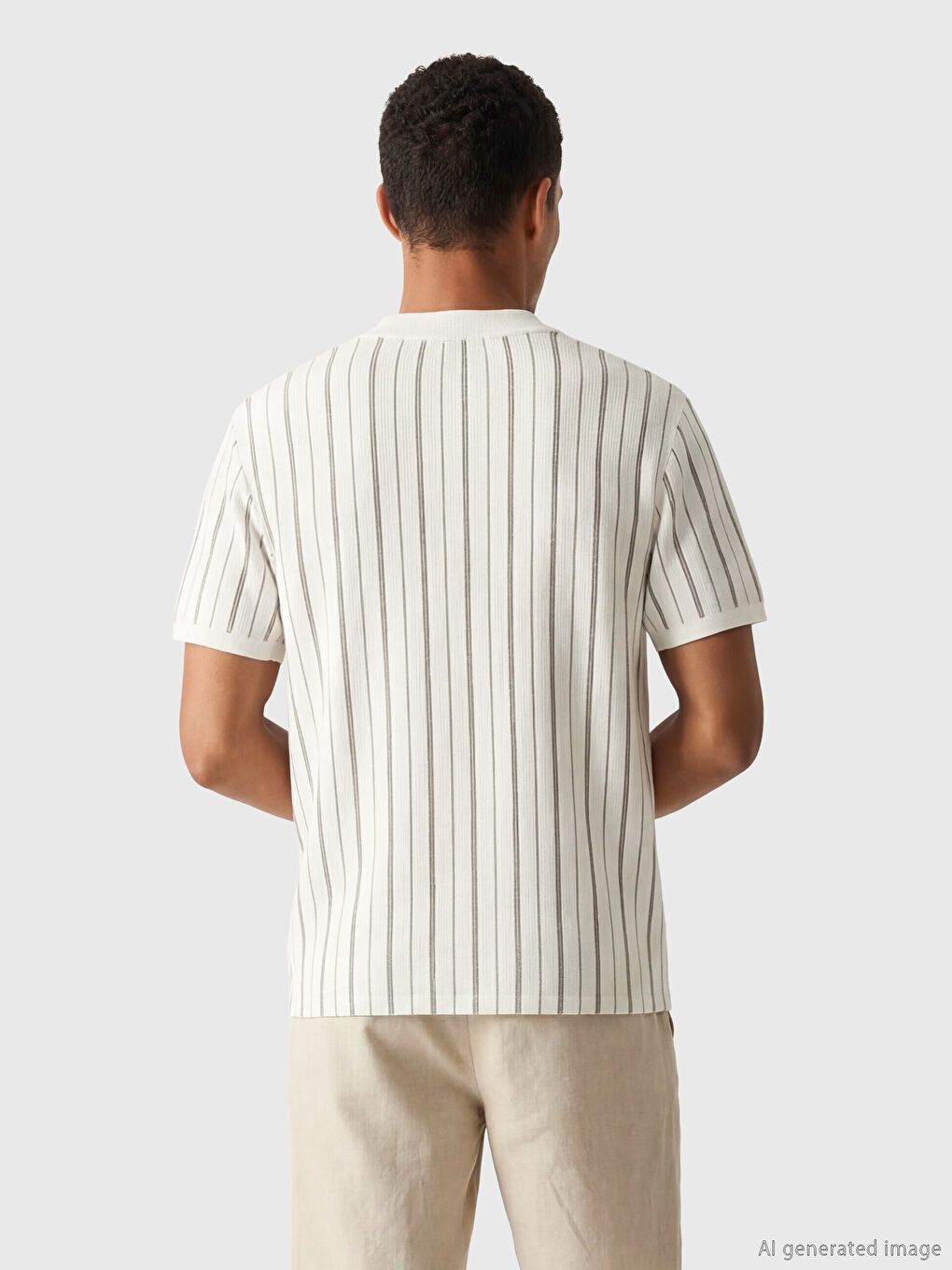 Μπλουζάκι πόλο με ρίγες για άνδρες-2