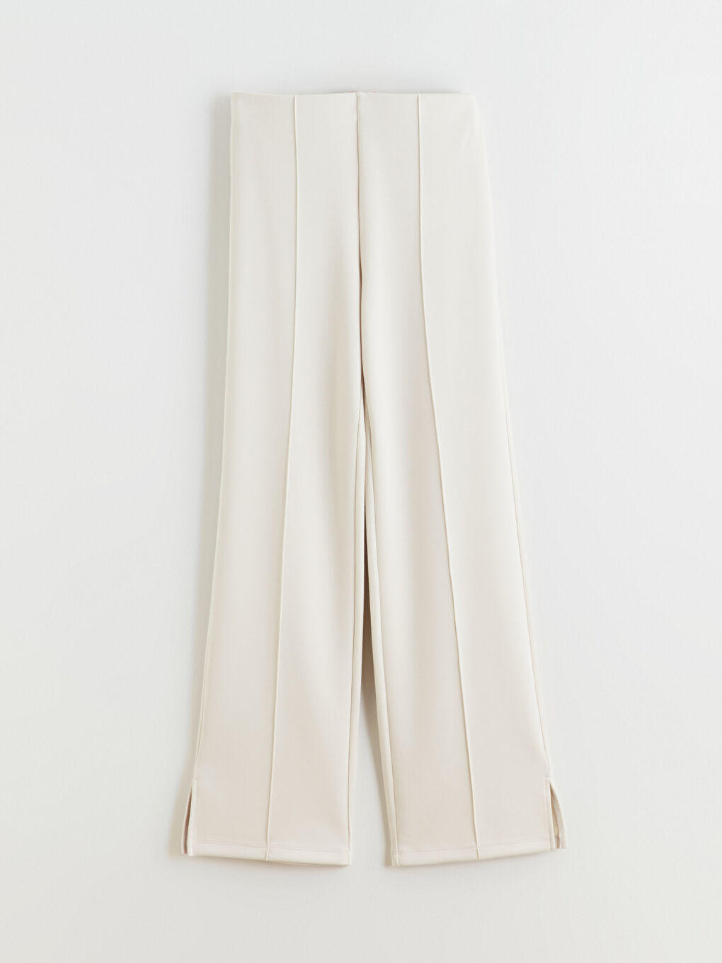 Gri Dar Fit Paçası Yırtmaçlı Kadın Pantolon-4