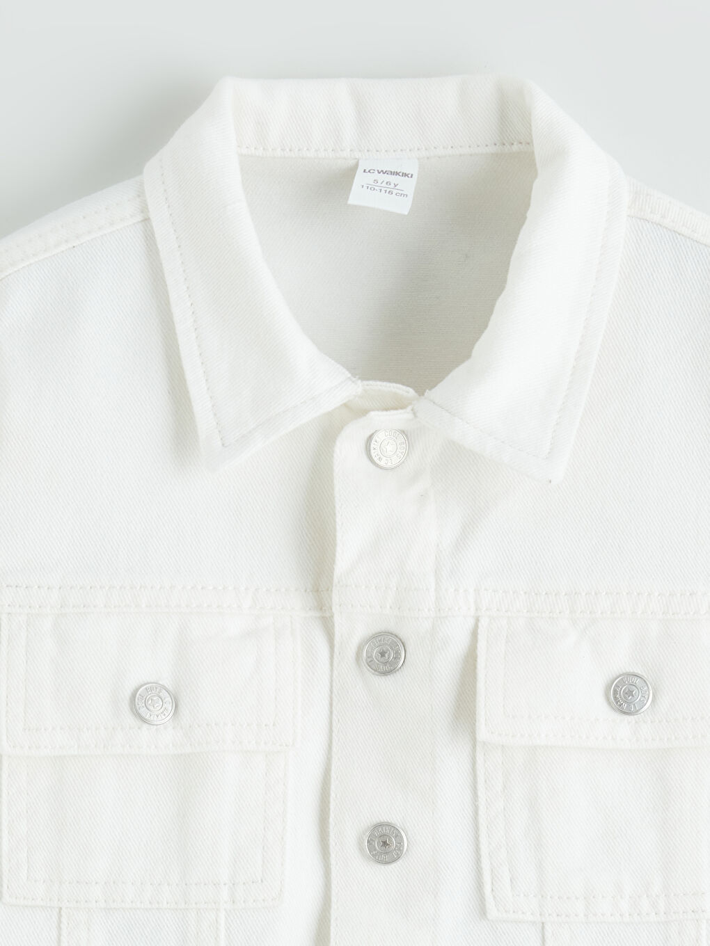 Beyaz Gabardin Erkek Çocuk Gömlek Ceket-1