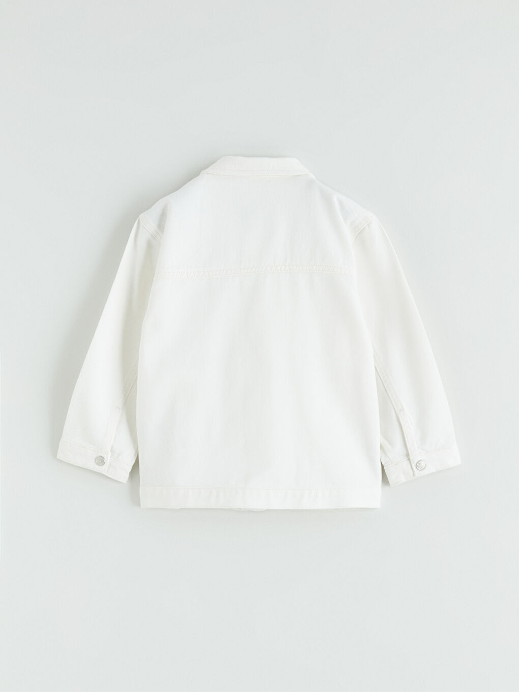 Beyaz Gabardin Erkek Çocuk Gömlek Ceket-2