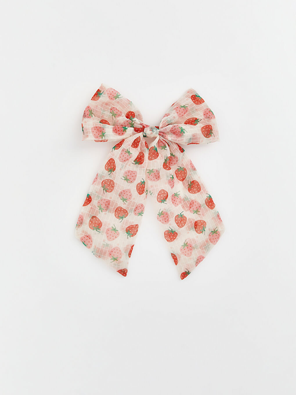 Karışık Çilek Baskılı Kız Çocuk Fiyonk Toka