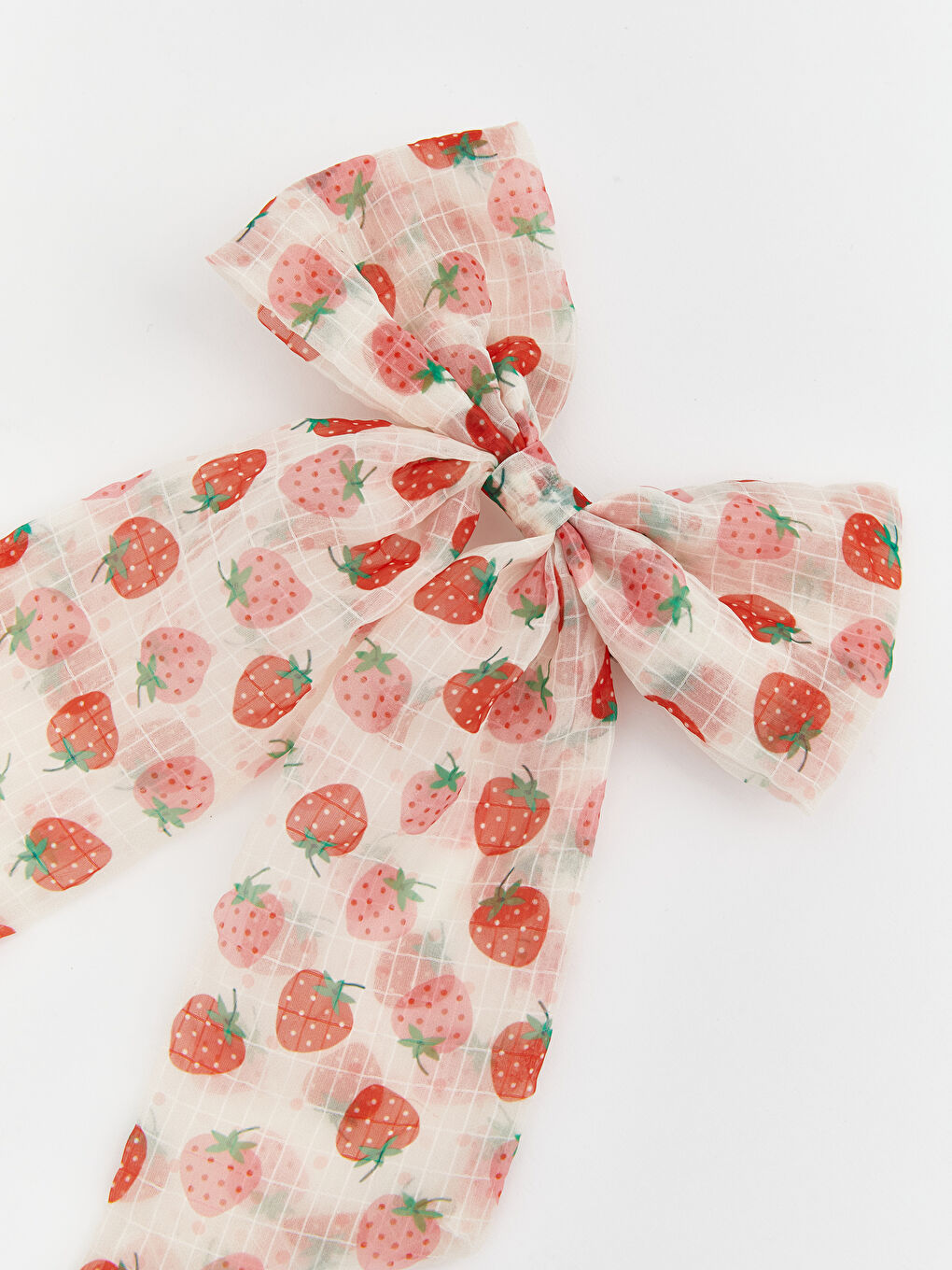 Karışık Çilek Baskılı Kız Çocuk Fiyonk Toka-1