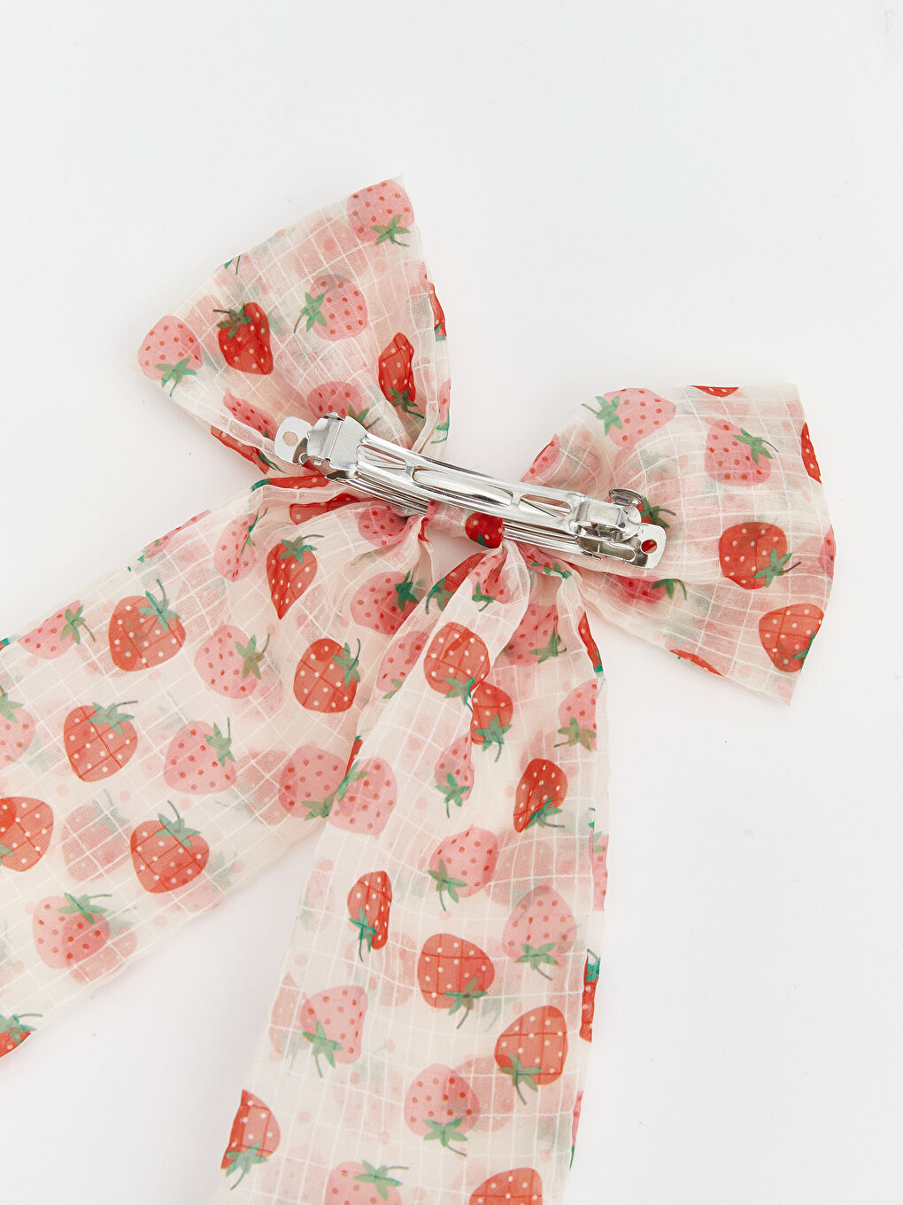 Karışık Çilek Baskılı Kız Çocuk Fiyonk Toka-2