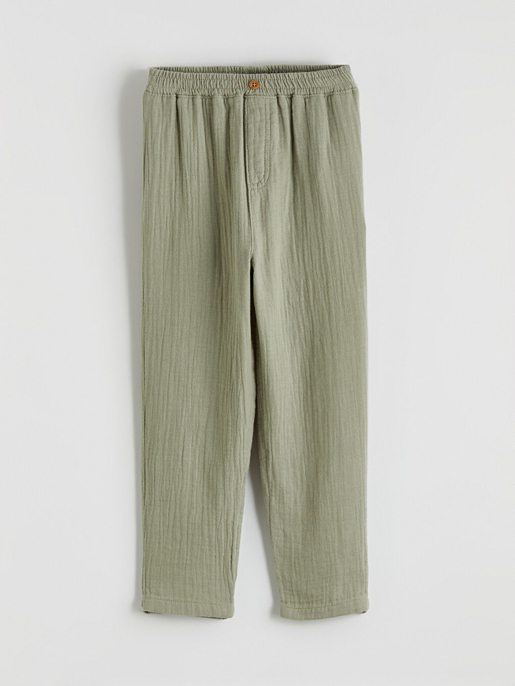 Yeşil Regular Fit Erkek Çocuk Müslin Kumaş Pantolon