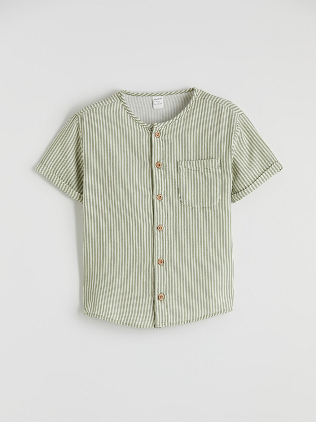 Ekru Hakim Yaka Çizgili Erkek Çocuk Gömlek ve Pantolon-1