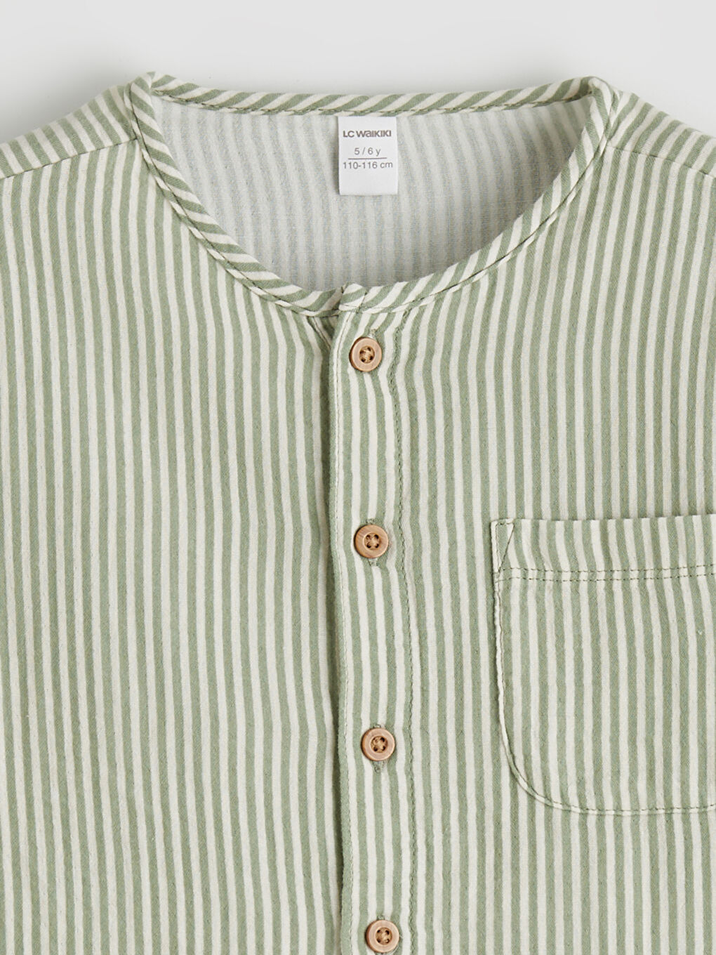 Ekru Hakim Yaka Çizgili Erkek Çocuk Gömlek ve Pantolon-2