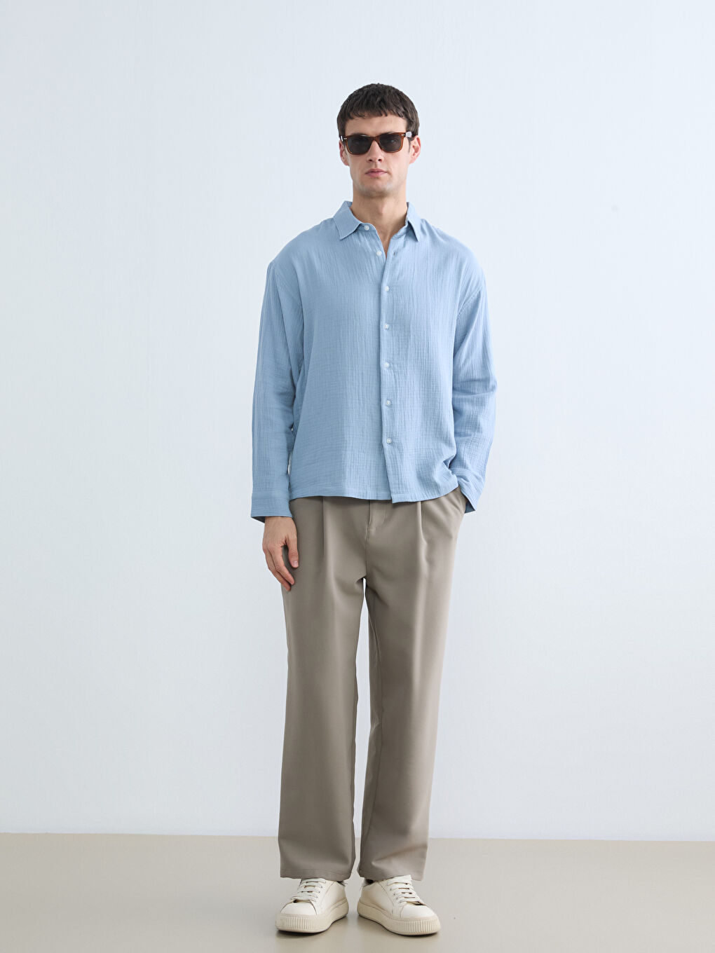 Regular Fit Müslin Erkek Gömlek-1