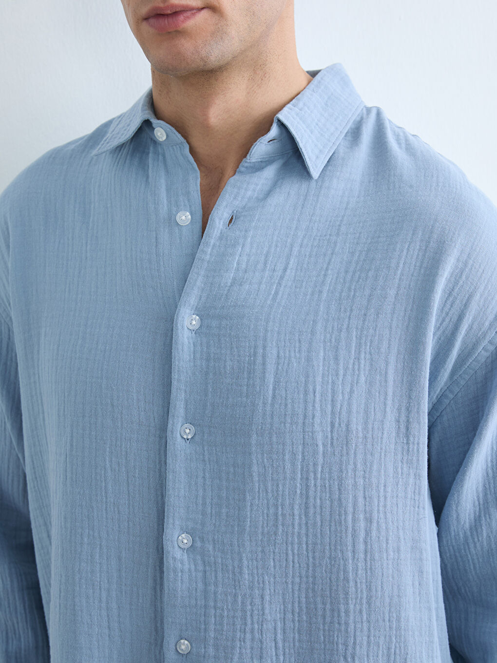 Regular Fit Müslin Erkek Gömlek-2