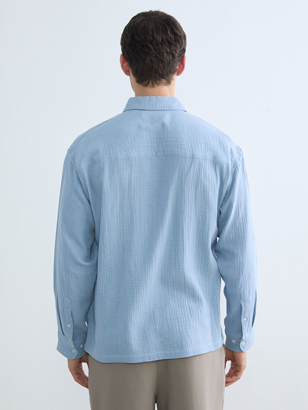 Regular Fit Müslin Erkek Gömlek-3